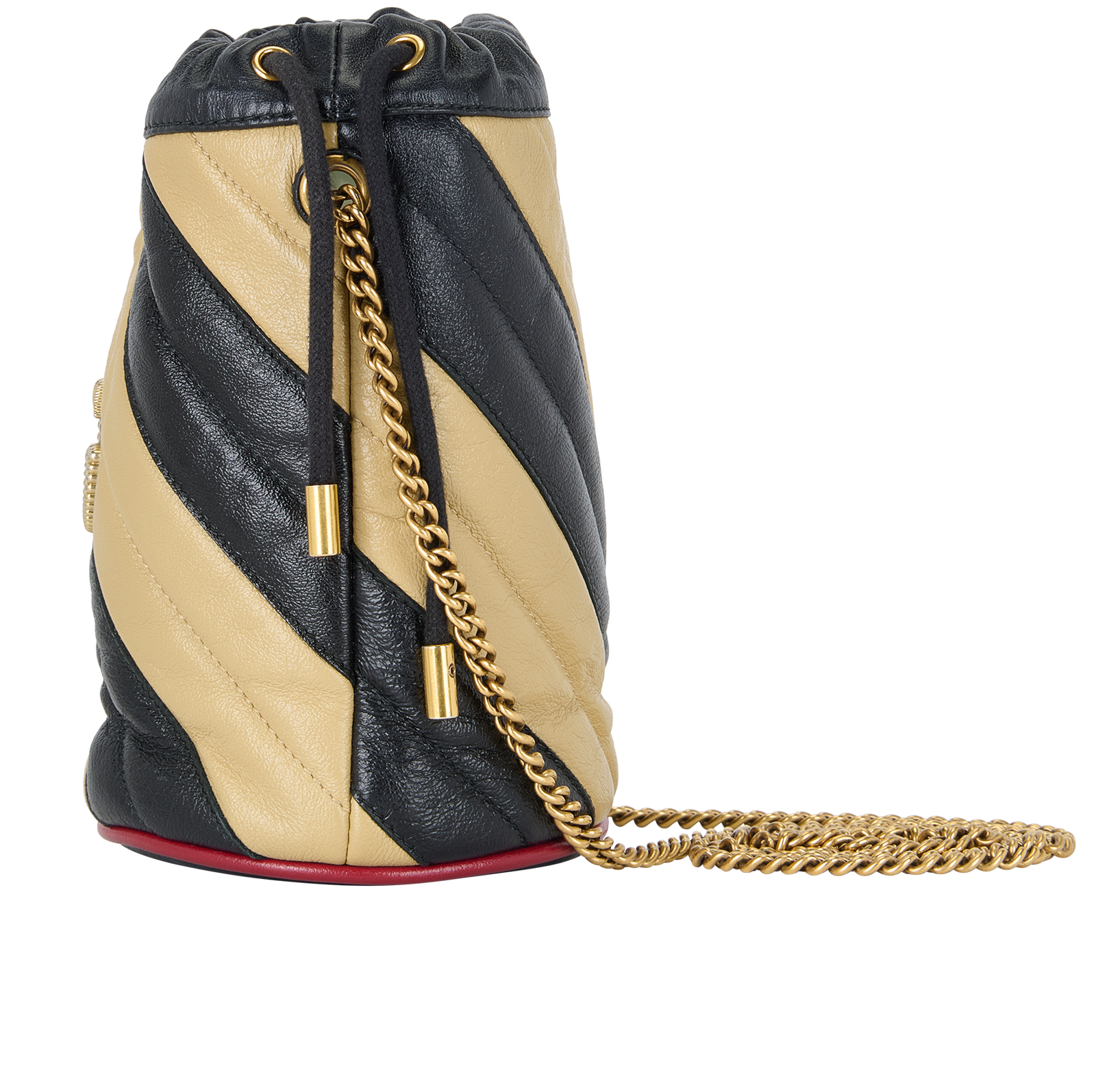 Marmont Bucket Bag, &pound;595, Handbags, Beige/Black, Leather, Bottom view